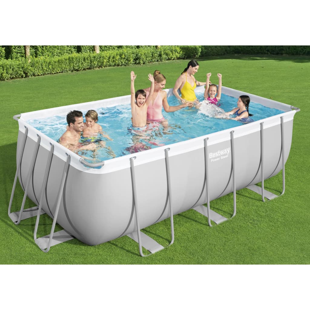 Bestway Set Piscina Power Steel Rettangolare 412x201x122 cm - homemem39