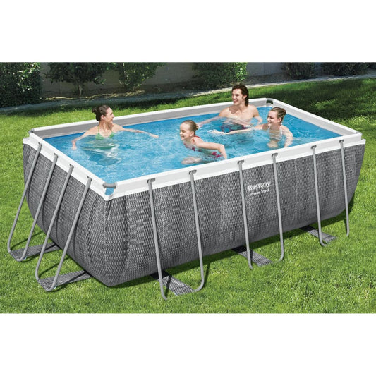 Bestway Set Piscina Power Steel Rettangolare 412x201x122 cm - homemem39