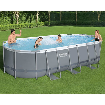 Bestway Piscina Fuori Terra Ovale Power Steel 549x274x122 cm - homemem39