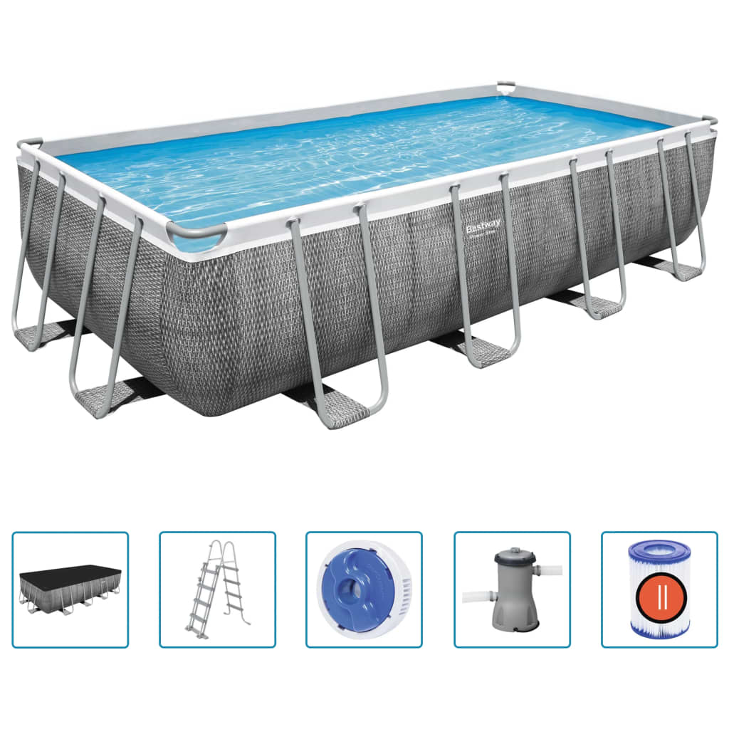 Bestway Power Steel Set Piscina Rettangolare 488x244x122 cm - homemem39