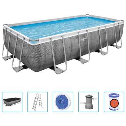 Bestway Power Steel Set Piscina Rettangolare 488x244x122 cm - homemem39