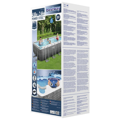 Bestway Power Steel Set Piscina Rettangolare 488x244x122 cm - homemem39