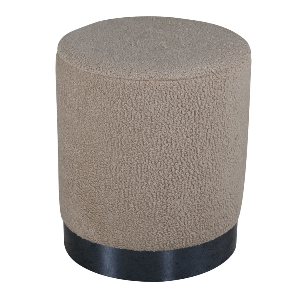 Venture Home Pouf Benji 35x35x42,5 cm Pelliccia Beige e Nero - homemem39