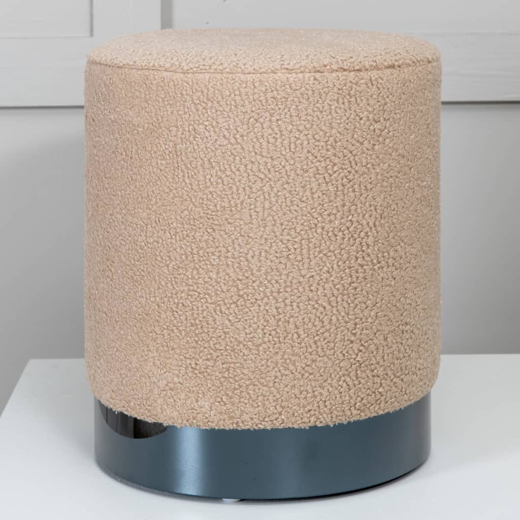 Venture Home Pouf Benji 35x35x42,5 cm Pelliccia Beige e Nero - homemem39