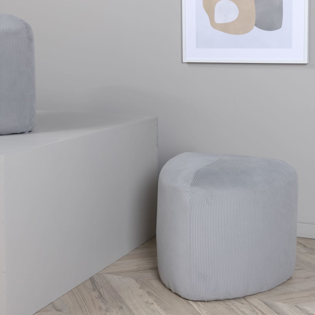 Venture Home Pouf Peg 46x46x41 cm Velluto a Coste Grigio - homemem39