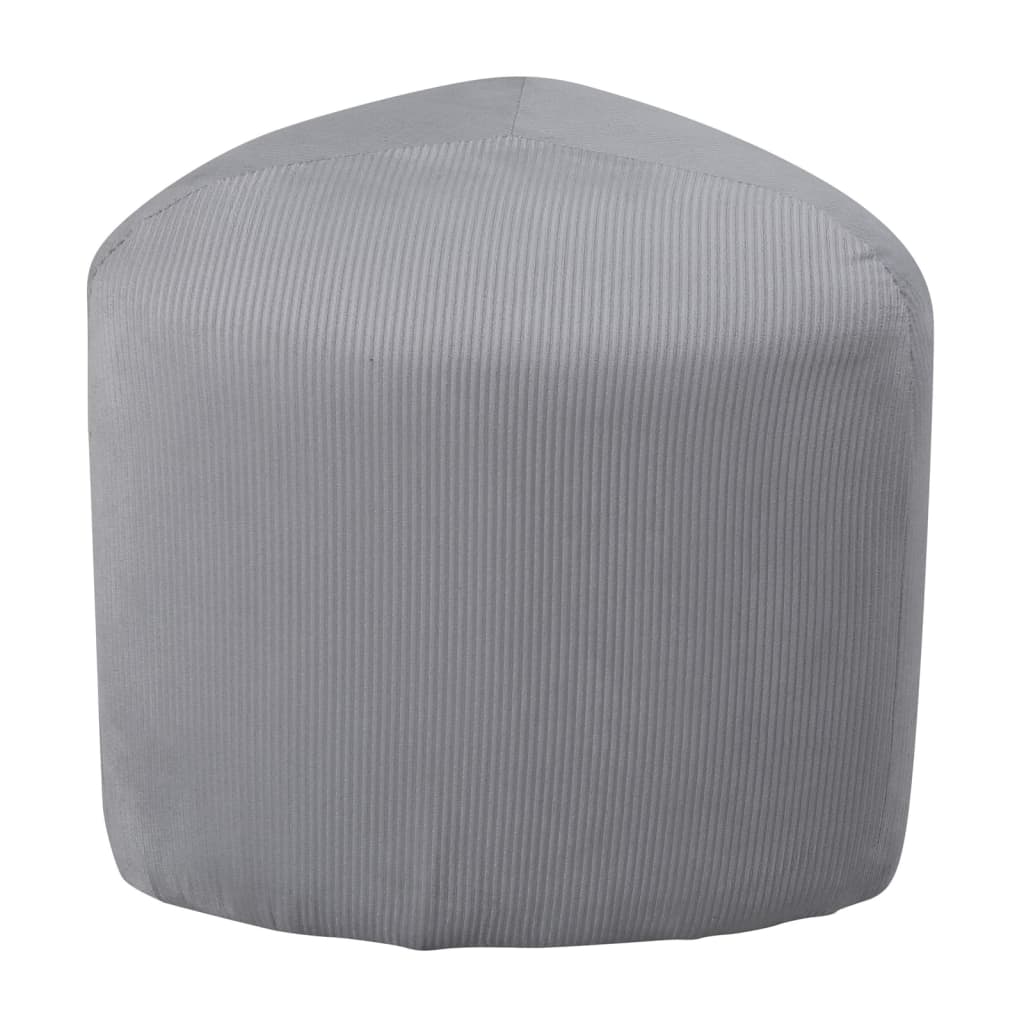 Venture Home Pouf Peg 46x46x41 cm Velluto a Coste Grigio - homemem39