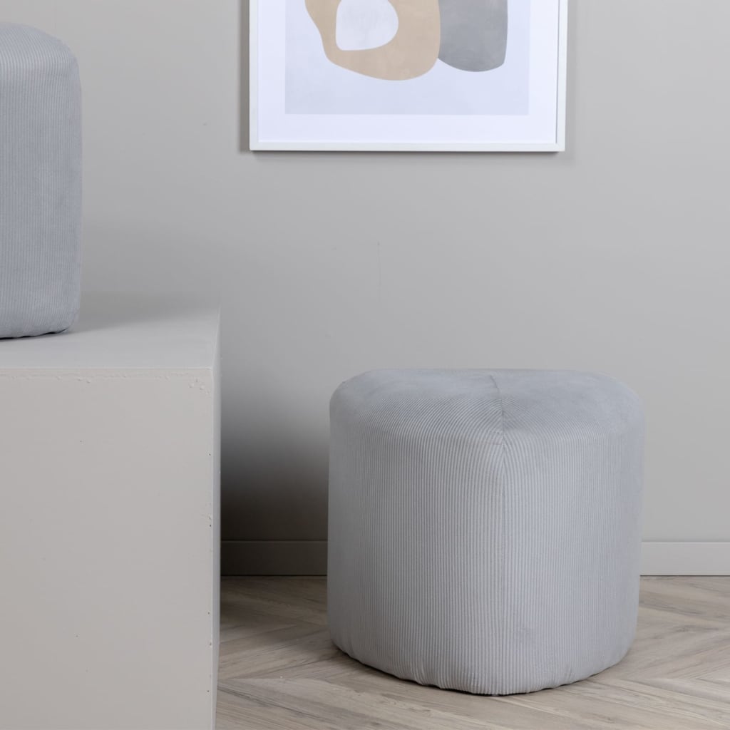 Venture Home Pouf Peg 46x46x41 cm Velluto a Coste Grigio - homemem39