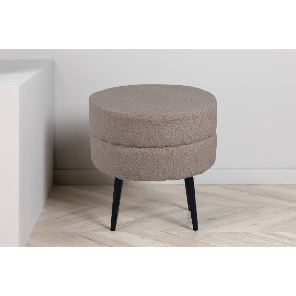 Venture Home Pouf Pot 40x40x40 cm Pelliccia Beige e Nero - homemem39