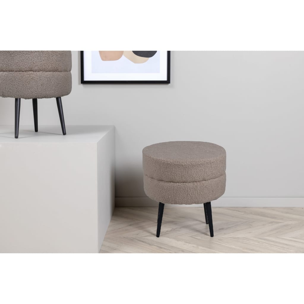 Venture Home Pouf Pot 40x40x40 cm Pelliccia Beige e Nero - homemem39