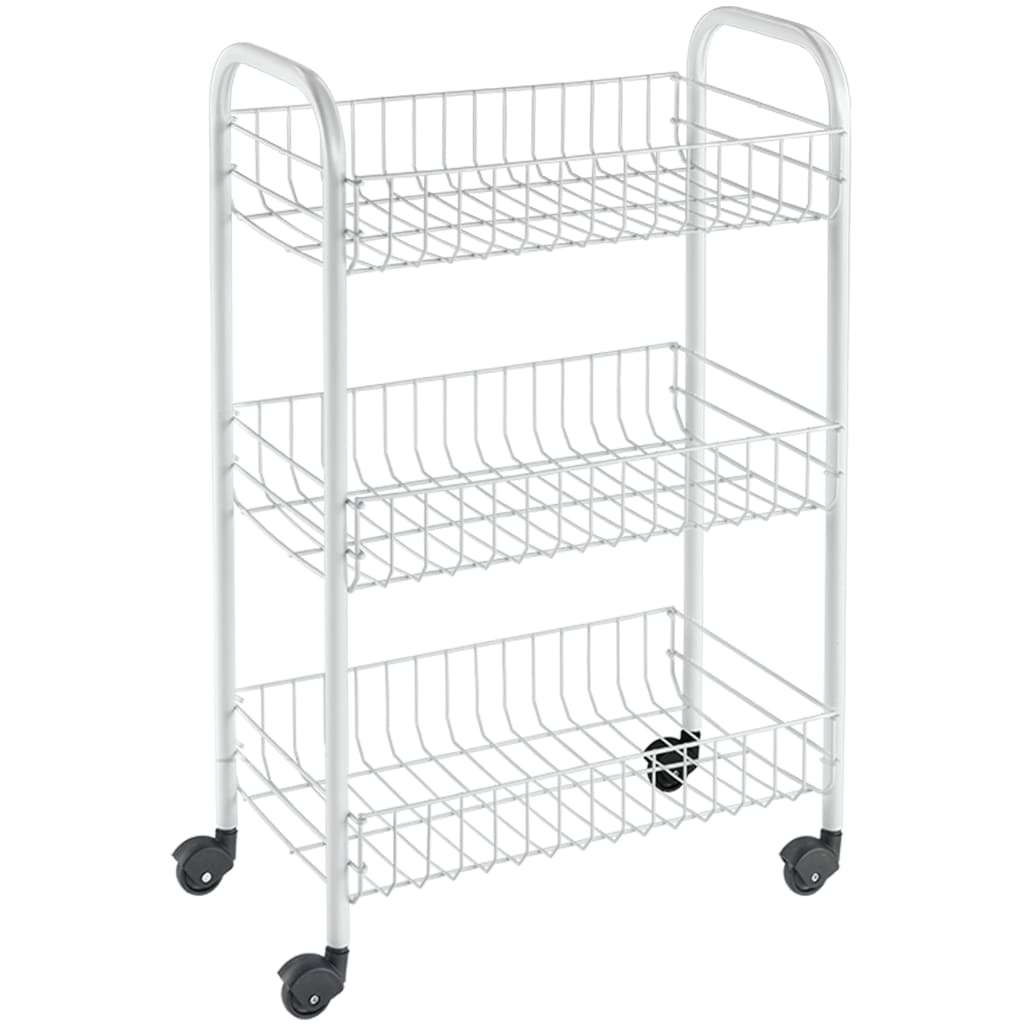 Metaltex Carrello da Cucina con 3 Cestini Siena Bianco - homemem39