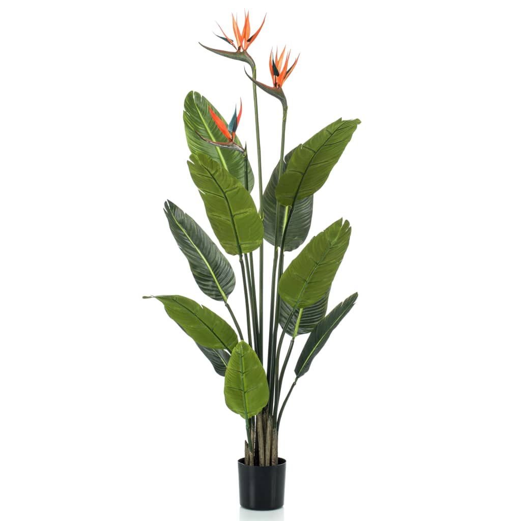 Emerald Strelitzia Pianta Artificiale in Vaso con Fiori 120 cm - homemem39