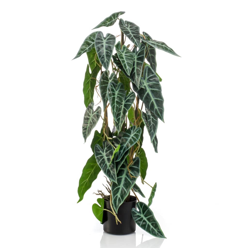 Emerald Alocasia Artificiale 75 cm in Vaso - homemem39