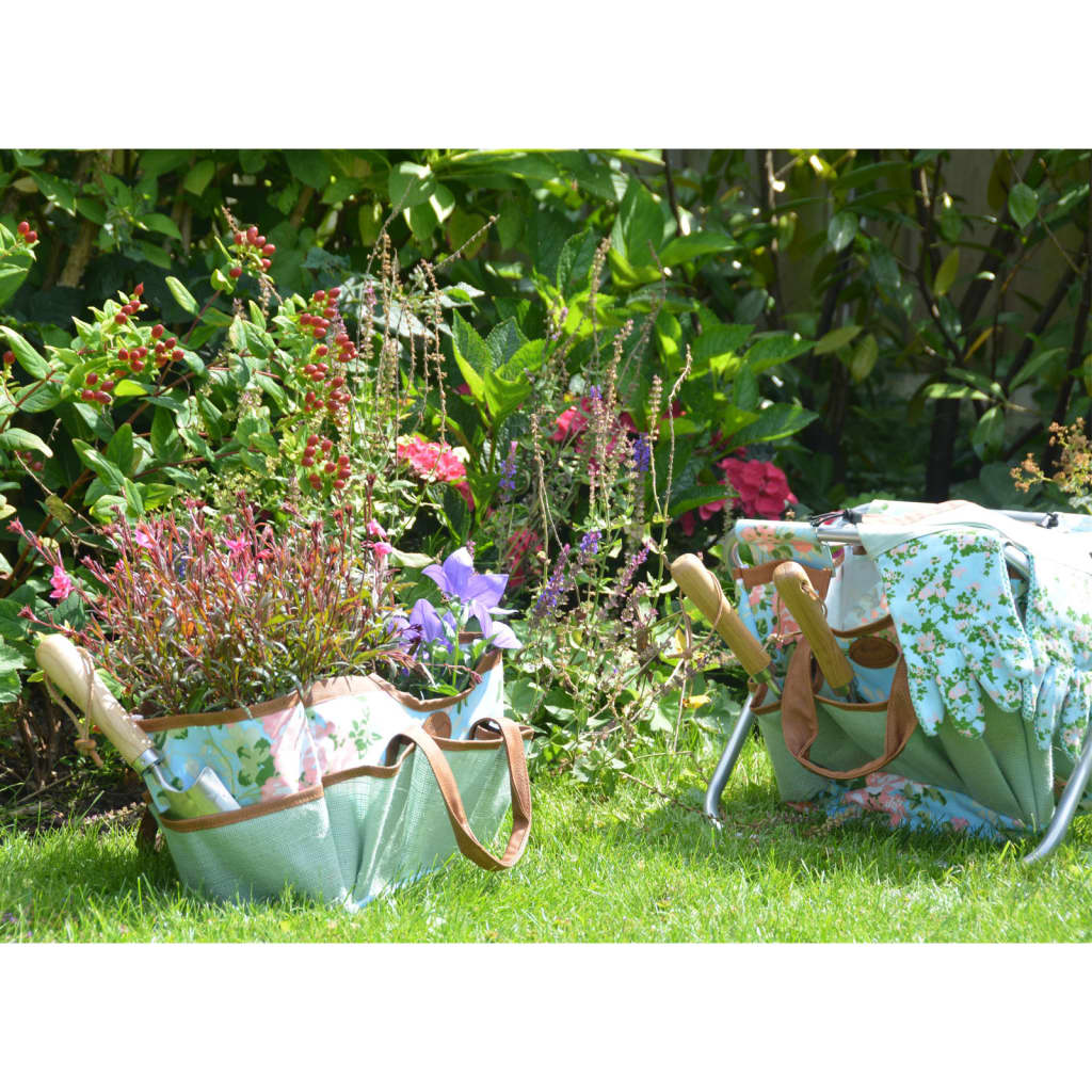 Esschert Design Sgabello Attrezzi da Giardino Stampa con Rose - homemem39