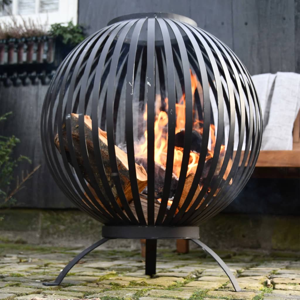 Esschert Design Braciere a Sfera in Acciaio al Carbonio Nero FF400 - homemem39