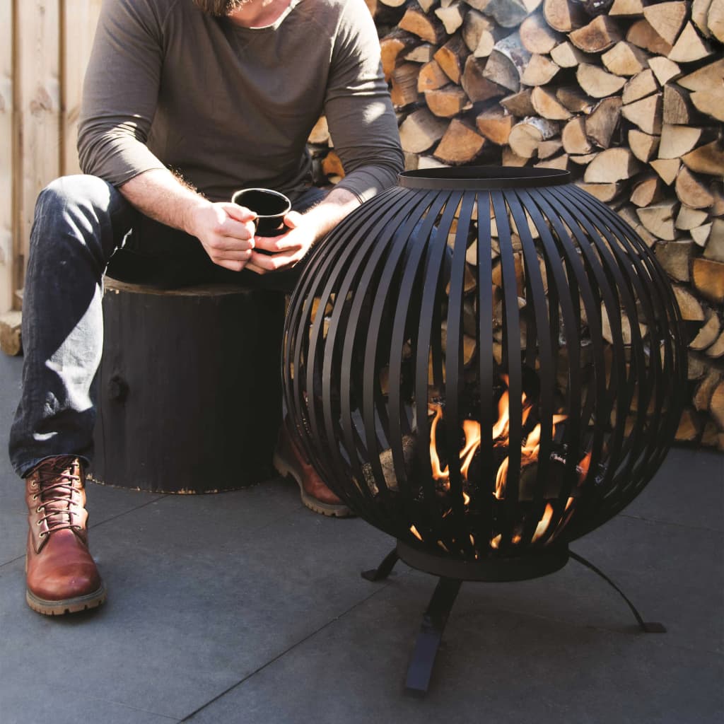 Esschert Design Braciere a Sfera in Acciaio al Carbonio Nero FF400 - homemem39