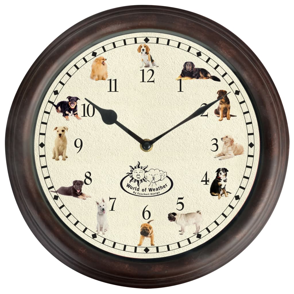 Esschert Design Orologio con Decorazioni e Suoni a Tema Cane - homemem39