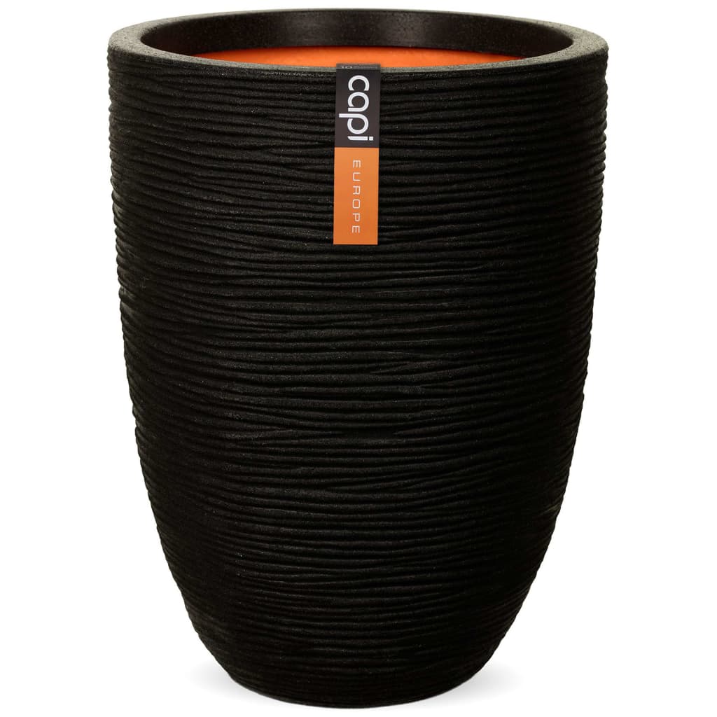 Capi Vaso Nature Rib Elegante Basso 36x47 cm Nero KBLR782 - homemem39