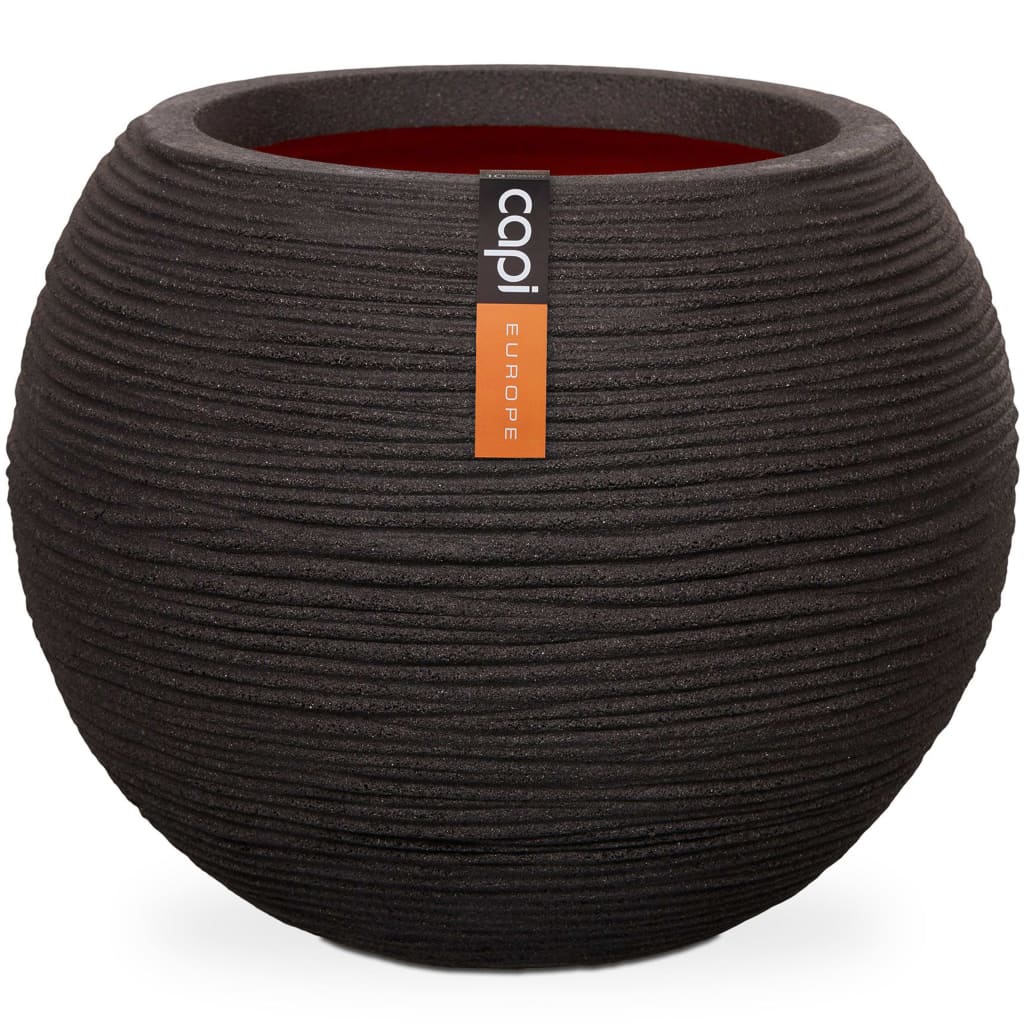 Capi Vaso a Sfera Nature Rib 62x48 cm Nero KBLR271 - homemem39