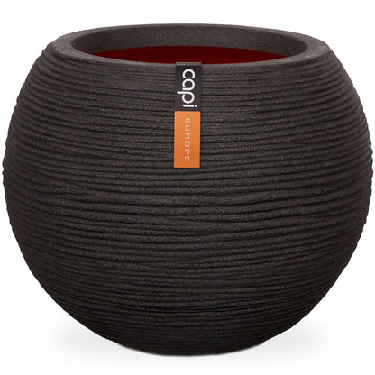 Capi Vaso a Sfera Nature Rib 62x48 cm Nero KBLR271 - homemem39