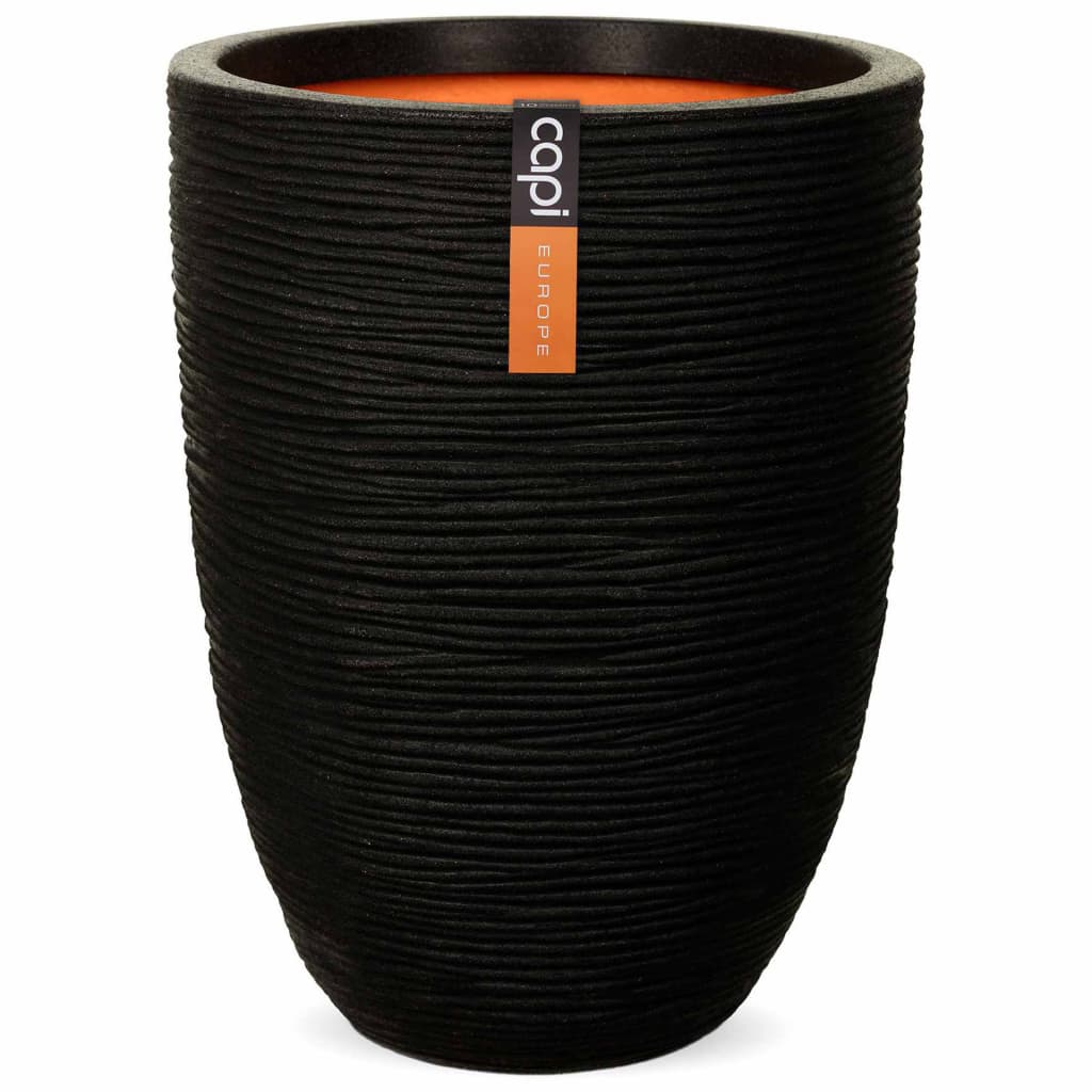 Capi Vaso Nature Rib Elegante Basso 46x58 cm Nero KBLR783 - homemem39