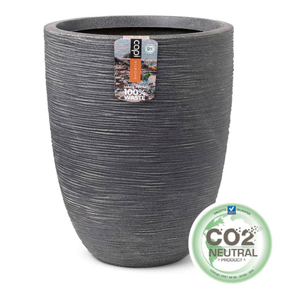 Capi Vaso Basso Elegante Waste Rib 34x46 cm Grigio - homemem39