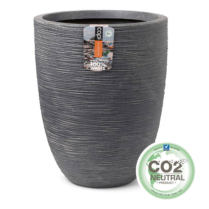 Capi Vaso Basso Elegante Waste Rib 46x58 cm Grigio - homemem39