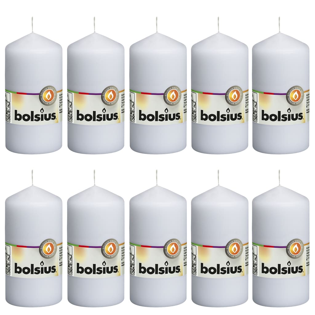 Bolsius Candele Moccoli 10 pz 120x58 mm Bianche - homemem39