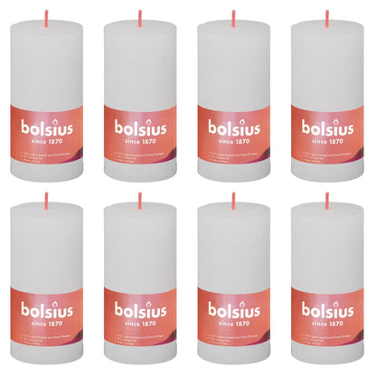 Bolsius Candele Rustiche a Colonna Shine 8 pz 100x50 mm Bianco Nuvola - homemem39