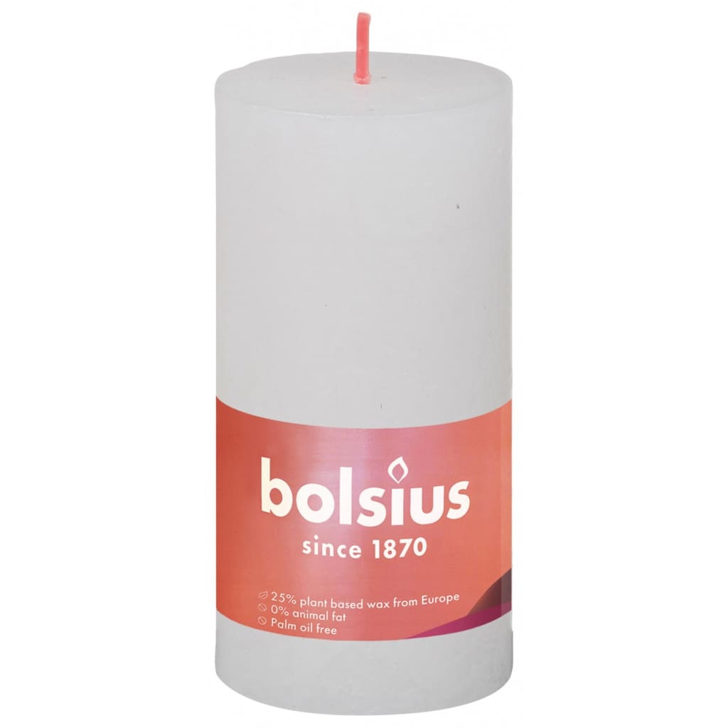 Bolsius Candele Rustiche a Colonna Shine 8 pz 100x50 mm Bianco Nuvola - homemem39