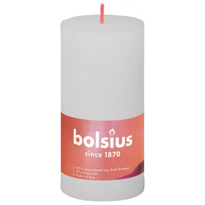 Bolsius Candele Rustiche a Colonna Shine 8 pz 100x50 mm Bianco Nuvola - homemem39