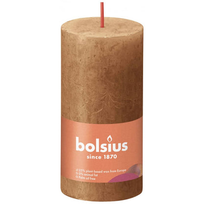 Bolsius Candele Rustiche a Colonna Shine 8 pz 100x50 mm Marrone Spezia - homemem39