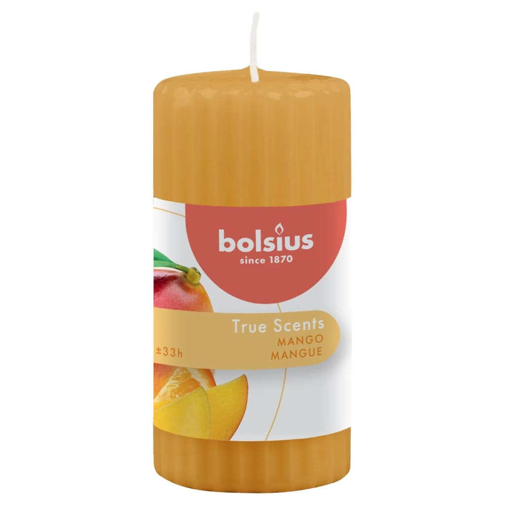 Bolsius Candele Profumate Rigate Pilastro 6 pz 120x58 mm Mango - homemem39