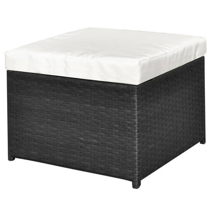 Set Divani da Giardino 4 pz con Cuscini in Polyrattan Nero - homemem39