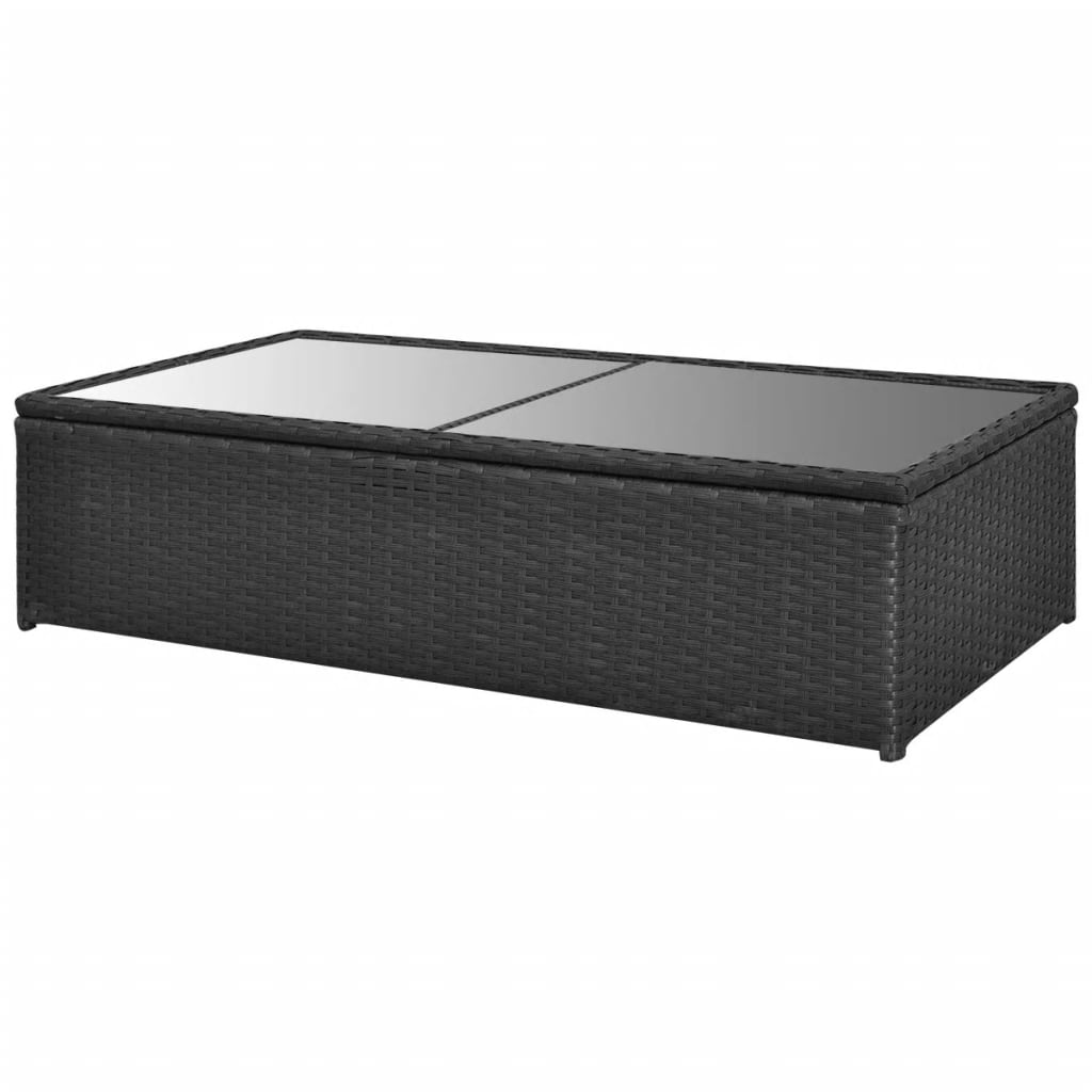 Set Divani da Giardino 4 pz con Cuscini in Polyrattan Nero - homemem39