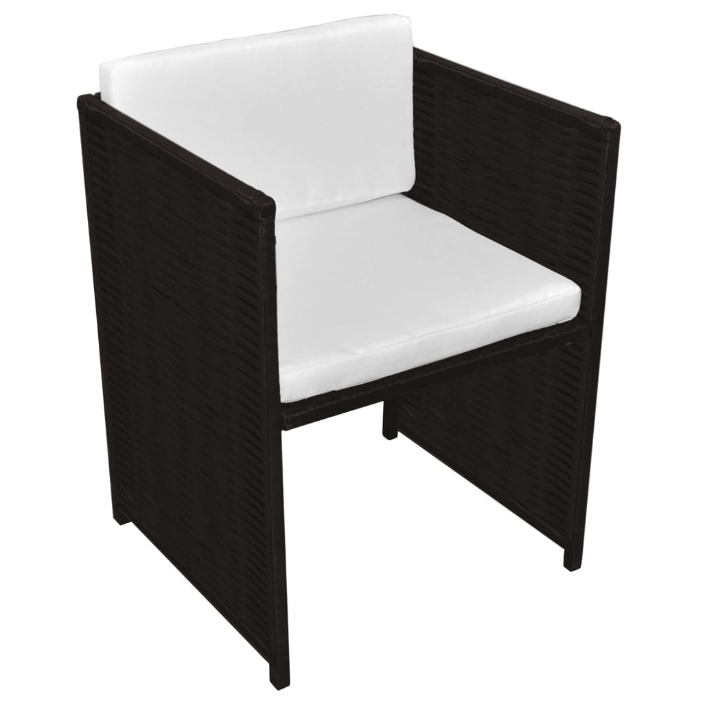 Set da Bistrot 3 pz con Cuscini in Polyrattan Marrone - homemem39