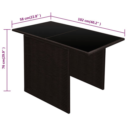 Set da Bistrot 3 pz con Cuscini in Polyrattan Marrone - homemem39