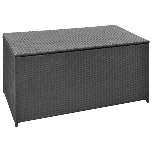 Baule da Giardino Nero 120x50x60 cm in Polyrattan - homemem39