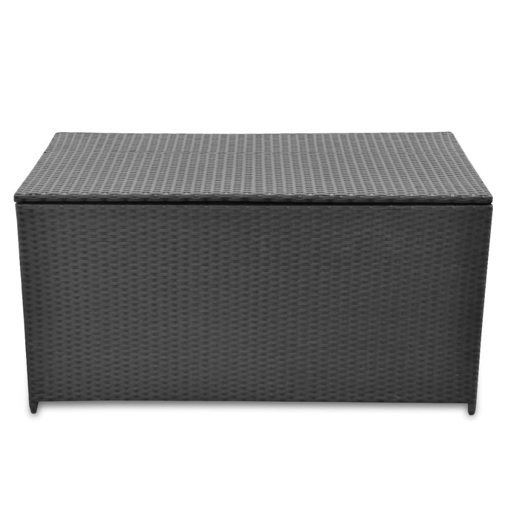 Baule da Giardino Nero 120x50x60 cm in Polyrattan - homemem39