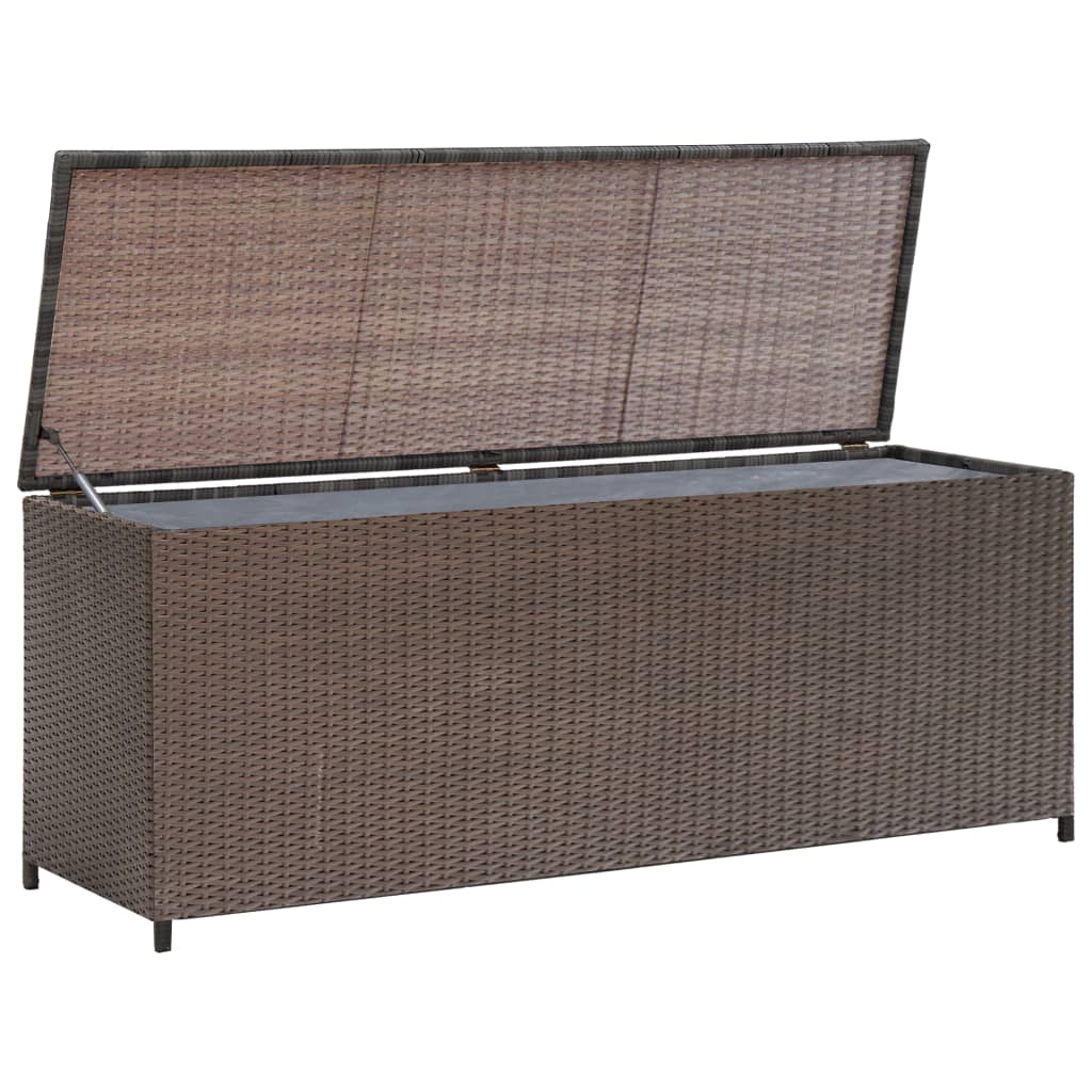 Baule da Giardino Marrone 120x50x60 cm in Polyrattan - homemem39