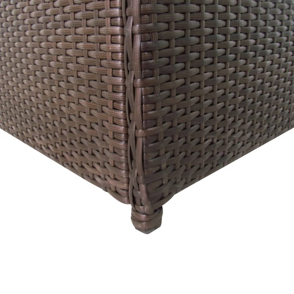 Baule da Giardino Marrone 120x50x60 cm in Polyrattan - homemem39