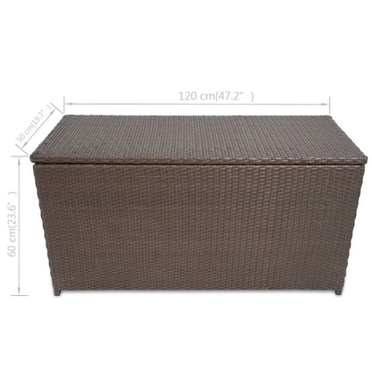 Baule da Giardino Marrone 120x50x60 cm in Polyrattan - homemem39