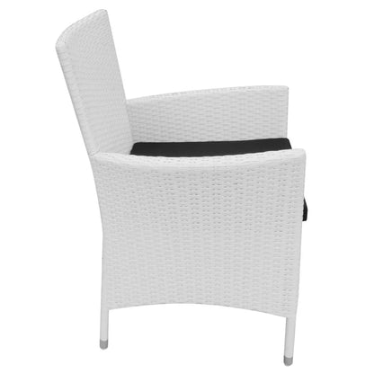 Set da Pranzo da Giardino 5 pz in Polyrattan Bianco Crema - homemem39