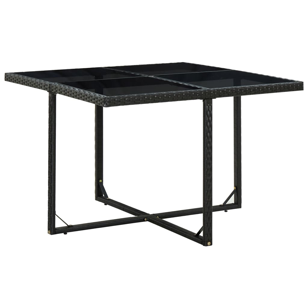 Set da Pranzo da Giardino 9 pz con Cuscini in Polyrattan Nero - homemem39