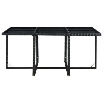 Set da Pranzo da Giardino 11 pz con Cuscini in Polyrattan Nero - homemem39