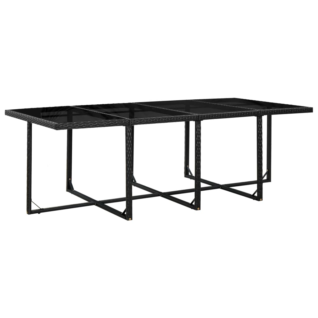 Set da Pranzo da Giardino 13 pz con Cuscini in Polyrattan Nero - homemem39