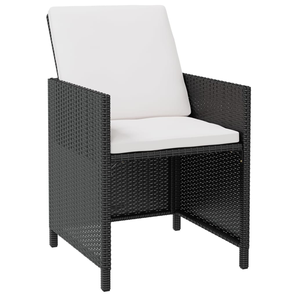 Set da Pranzo da Giardino 9 pz in Polyrattan e Acacia Nero - homemem39