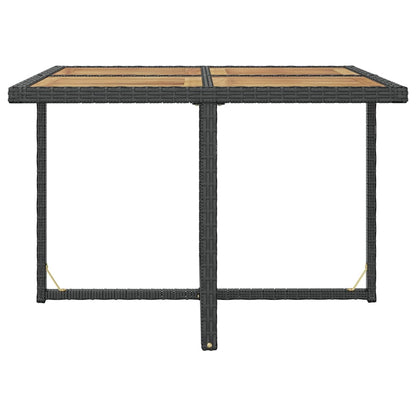 Set da Pranzo da Giardino 9 pz in Polyrattan e Acacia Nero - homemem39