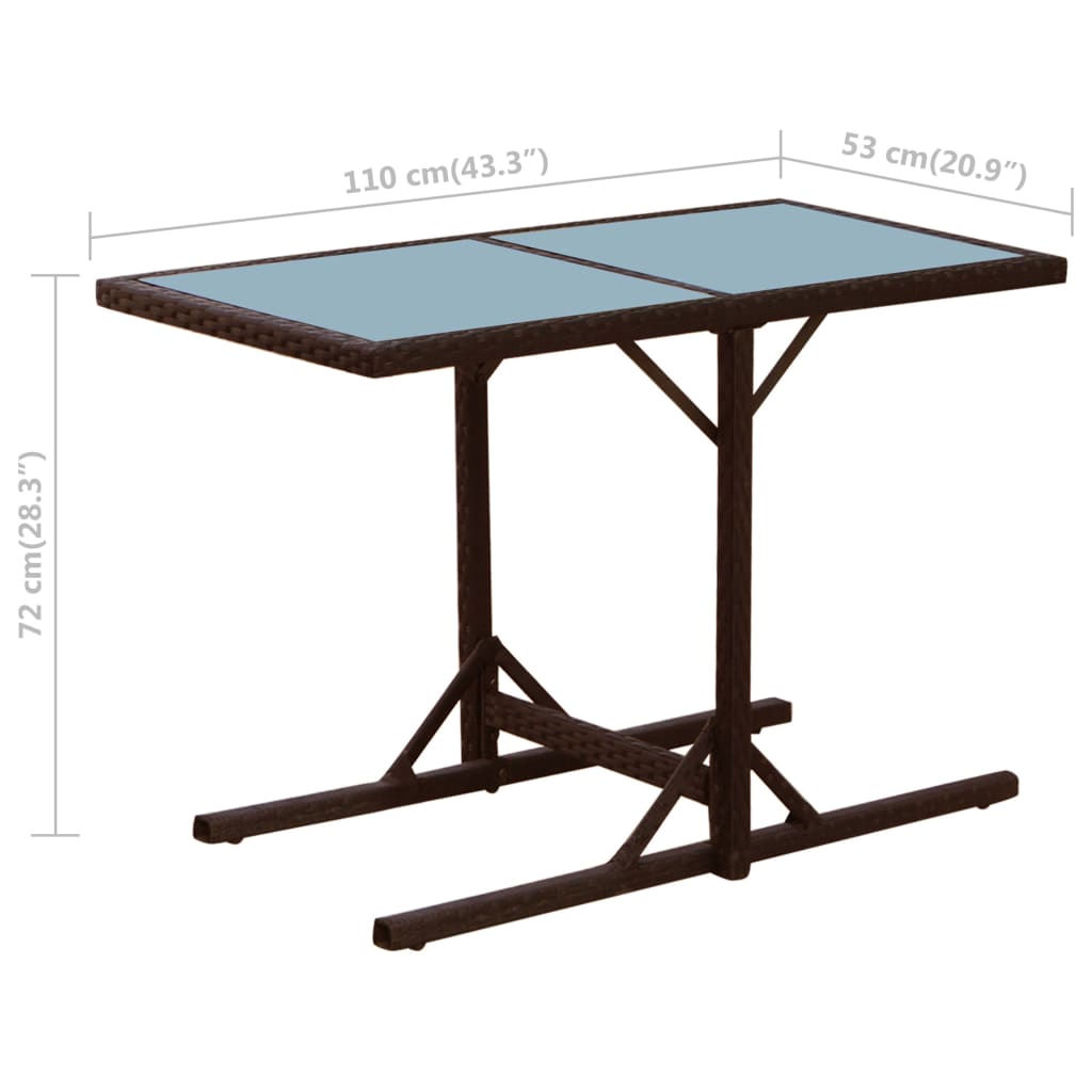 Set da Bistrot 3 pz con Cuscini in Polyrattan Marrone - homemem39