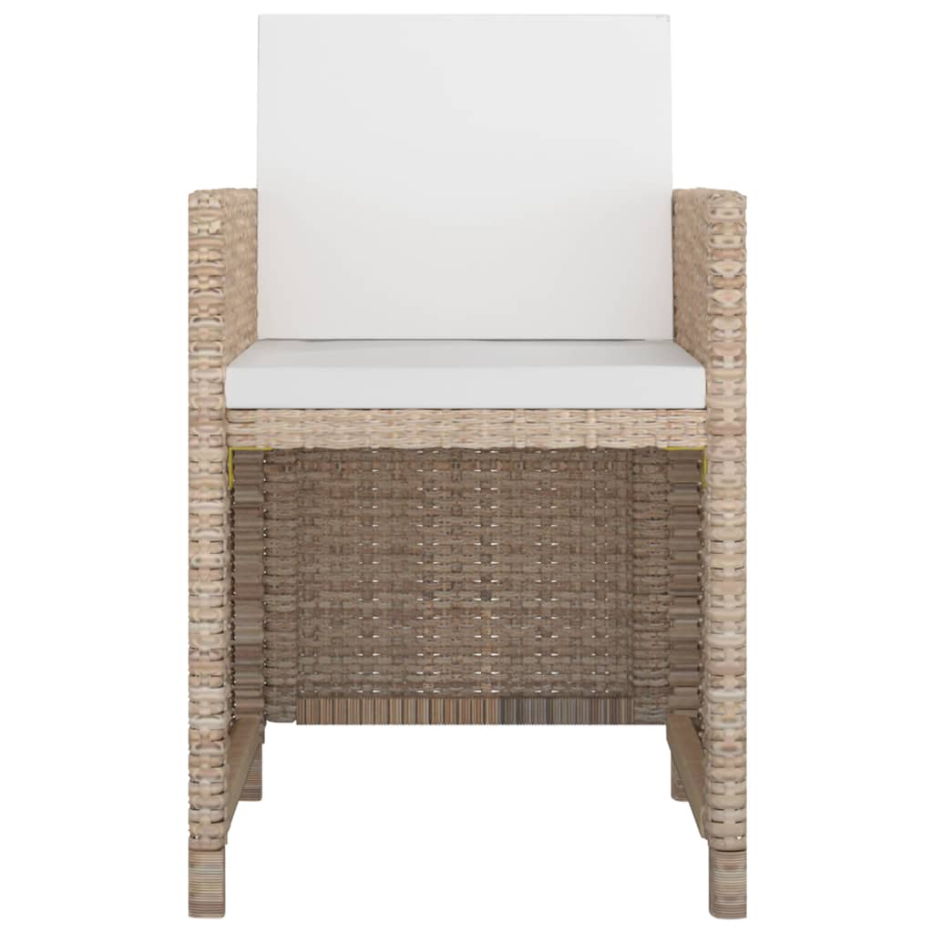 Set da Pranzo da Giardino 9 pz con Cuscini in Polyrattan Beige - homemem39