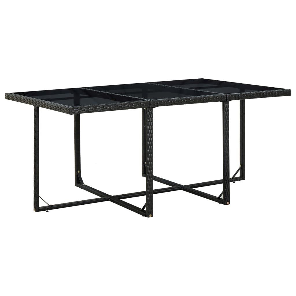 Set da Pranzo da Giardino 11 pz con Cuscini in Polyrattan Nero - homemem39